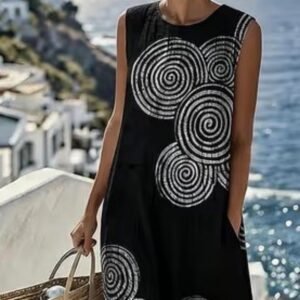 printed ladies slim dress